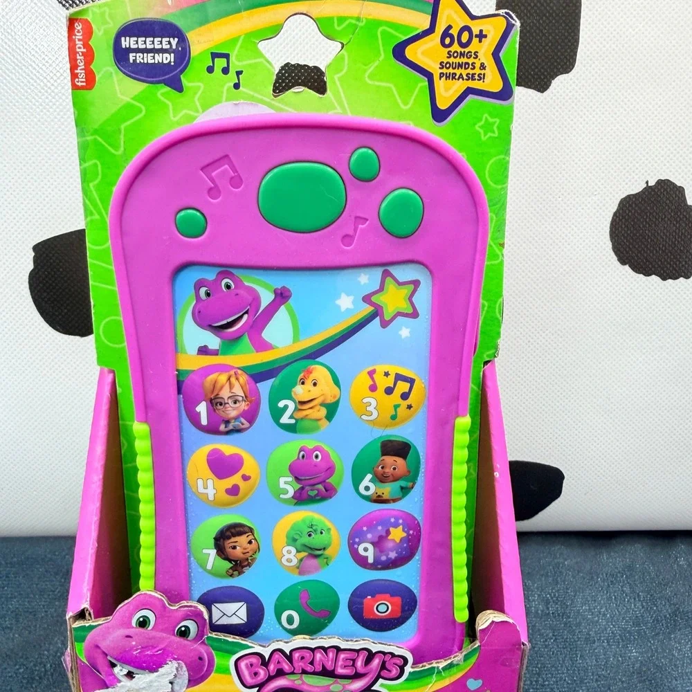 Fisher Price Barneys World Hey Barney Phone Toddler Musical Light Up Mattel NIB